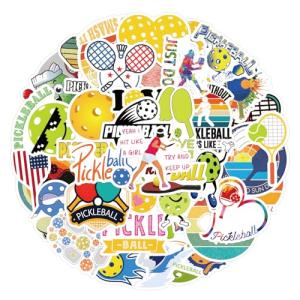 55 Pieces Pickleball Stickers, Pickleball Vinyl Stickers for Water Bottle, Helmet, Laptop, Phone,Ball Gifts, Ball Party Favors, Sport Stickers Pickleballs Decorations for Teens