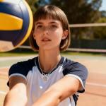 Kenailw Softball/Soccer/Volleyball/Basketball/Football/Tennis/Pickleball Necklace for Team Coach Player, Sports Lovers Accessories Jewelry Christmas Gifts 16+3 Inches (Volleyball-silver)