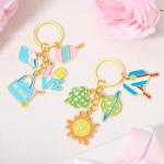 HUAAPLEVLA 2 Pcs Pickleball Keychains for Women Unique Pickleball Bag Charm Cute Alloy Enamel Sports Keychain Key Rings for Players Sports Lovers Team Party Favors