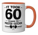 Funny Pickleball 60th Birthday 60 Years Player Kitchen Joke Ceramic Mug, Orange/White