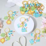 HUAAPLEVLA 2 Pcs Pickleball Keychains for Women Unique Pickleball Bag Charm Cute Alloy Enamel Sports Keychain Key Rings for Players Sports Lovers Team Party Favors