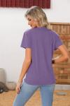 WESEOOU Pickleball Shirts Women It's A Good Day to Play Pickleball Funny Casual Letter Printed V-Neck Tees Tops Purple