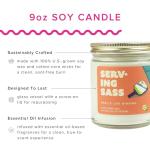 Serving Sass Soy Wax Candle – Rose, Clove & Patchouli – Pickleball Gift Candle, 9 oz Clean Burn