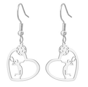 Pickleball Earrings for Women PB Ornament Pendant Unique Sports Lover Jewelry Gifts for Pickleball Fans Players and Coaches (silver)