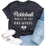 Cutesong Pickleball Shirt for Women Pickleball Player T-Shirt Funny Sports Lover Short Sleeve Grey