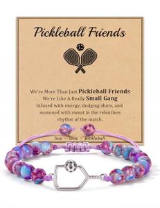Sistble Valentines Day Pickleball Gifts, Pickleball Accessories Mothers Day Gifts for Her Pickleball Bracelet Jasper Beaded Bracelets for Pickleball Lovers Birthday Gifts for Pickleball Friends