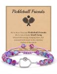 Sistble Valentines Day Pickleball Gifts, Pickleball Accessories Mothers Day Gifts for Her Pickleball Bracelet Jasper Beaded Bracelets for Pickleball Lovers Birthday Gifts for Pickleball Friends