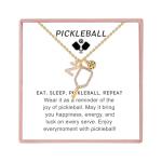 Personalized Soccer/Pickleball Gifts for Women Sport Lovers Teams, 18K Gold Plated Cubic Zirconia Sport Necklace Ball Pendant Accessories with Initial Letter (Pickleball-Z)