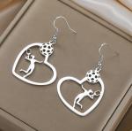 Pickleball Earrings for Women PB Ornament Pendant Unique Sports Lover Jewelry Gifts for Pickleball Fans Players and Coaches (silver)