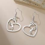 Pickleball Earrings for Women PB Ornament Pendant Unique Sports Lover Jewelry Gifts for Pickleball Fans Players and Coaches (silver)