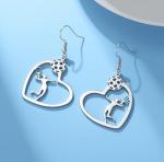 Pickleball Earrings for Women PB Ornament Pendant Unique Sports Lover Jewelry Gifts for Pickleball Fans Players and Coaches (silver)