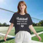 Cutesong Pickleball Shirt for Women Pickleball Player T-Shirt Funny Sports Lover Short Sleeve Grey
