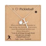 Gnamy Pickleball Necklace Gifts for Teen Girls, Dainty Cross Pendant Sport Accessories Birthday Christmas Valentines Religious Christian Jewelry Gifts for Women Pickleball Lovers Stuff 8-12 Silver