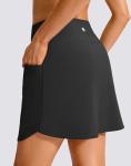 SANTINY 16'' Skorts for Woman with 4 Side Pockets High Waisted Stretch Pickleball Athletic Skirts Casual Tennis Golf Skirts (Black_L)