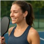 Sportybella Pickleball Jewelry, Pickleball Earrings, Silver Pickleball Paddle Dangle Charm Earrings for Women, Pickleball Gift