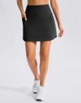 SANTINY 16'' Skorts for Woman with 4 Side Pockets High Waisted Stretch Pickleball Athletic Skirts Casual Tennis Golf Skirts (Black_L)