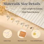 Gnamy Pickleball Necklace Gifts for Teen Girls, Dainty Cross Pendant Sport Accessories Birthday Christmas Valentines Religious Christian Jewelry Gifts for Women Pickleball Lovers Stuff 8-12 Silver