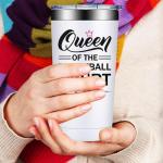 SpenMeta Pickleball Gifts for Women, Queen of the Pickleball Court - Funny Christmas Birthday Gifts for Pickle ball Player - 20oz Pickle ball Lovers Tumbler