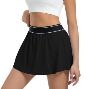 Tennis Skirts for Women Golf Mini Match Point Skirts Athletic Skorts for Workout Sports Running Pickleball Skater(Black,Small)