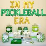 In My Pickleball Era Foil Balloons Banner Golden Green Pickleball Party Decorations Sport Theme Balloons Banner Kit for Pickleball Birthday or Retirement Party Decor Supplies