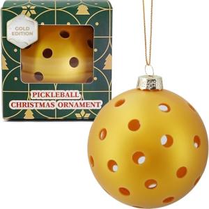DWATAN Pickleball Christmas Ornament – Limited Gold Xmas Tree Decoration, Premium Metallic Finish Bauble, Unique Pickleball Gifts for PB Lovers, Festive Home Décor & Accessories, Special 1-Pack