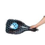 HAPINARY Inflatable Pickleball Paddle and Sports Ball Aluminum Foil Balloons Set for Birthday Party Decorations, Blue 6 Paddle + 6 18-inch round Balloons, Sports Theme Party Supplies