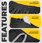 NY Threads Men's Athletic Shorts Quick Dry Loose-Fit Lightweight Running Workout Gym Shorts with Pockets, Medium, Black
