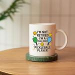 Panvola I'm Not Retired I'm A Full Time Pickleball Player Pickleball Gifts Sports Player Retired Boss Coworker Grandpa Grandma Husband Wife Dad Mom Gifts Ceramic Coffee Mug 11 oz White