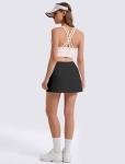 DLOODA Skorts for Woman Tennis Golf Skirt 4 Side Pockets High Waisted Athletic Pickleball Mini Skirts Black M