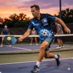 Personalized 3D Pickleball Polo Shirt Custom Name Team Jersey Electric Blue Lightning Ball Graphic Unisex Athletic Performance Top Training Match Court Wear Digital Sport Apparel Pro Active