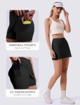 DLOODA Skorts for Woman Tennis Golf Skirt 4 Side Pockets High Waisted Athletic Pickleball Mini Skirts Black M