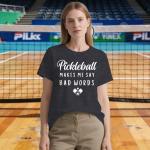 Cutesong Pickleball Shirt for Women Pickleball Player T-Shirt Funny Sports Lover Short Sleeve Grey