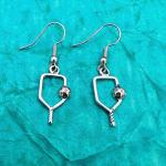Sportybella Pickleball Jewelry, Pickleball Earrings, Silver Pickleball Paddle Dangle Charm Earrings for Women, Pickleball Gift
