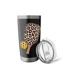 Pickleball Mom Cheetah Leopard Animal Print Stainless Steel Insulated Tumbler