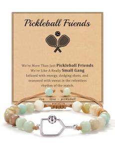 Sistble Valentines Day Gifts for Pickleball Lovers, Pickleball Gifts for Women Handmade Pickleball Bracelet Jasper Beaded Bracelets Birthday Pickleball Gift Ideas Pickle Ball Accessories Jewelry