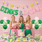 Balterever Pickleball Party Decorations for Women Include Dinks and Drinks Foil Balloons, Garland and Ribbon for Pickleball Party Decorations