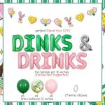 Balterever Pickleball Party Decorations for Women Include Dinks and Drinks Foil Balloons, Garland and Ribbon for Pickleball Party Decorations