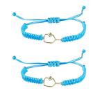 New valley warbler Handmade Pickleball Bracelet, Adjustable Woven Cord, Sports Jewelry Gift, Set of 2 (Blue)