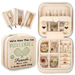 Fouliki Travel Jewelry Box,Personalized Embroidered Jewelry Box,Personalized Gift for Pickleball Lover,Daughter,Girlfriend,Modern and Unique Aesthetic,Wedding Gift