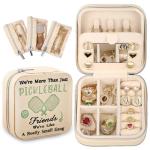 Fouliki Travel Jewelry Box,Personalized Embroidered Jewelry Box,Personalized Gift for Pickleball Lover,Daughter,Girlfriend,Modern and Unique Aesthetic,Wedding Gift
