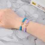 New valley warbler Handmade Pickleball Bracelet, Adjustable Woven Cord, Sports Jewelry Gift, Set of 2 (Blue)