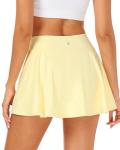 Stelle Women Tennis Golf Skirts High Waisted with Pockets Inner Shorts for Athletic Skorts Sports Running Pickleball (LBT,L)
