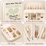 Fouliki Travel Jewelry Box,Personalized Embroidered Jewelry Box,Personalized Gift for Pickleball Lover,Daughter,Girlfriend,Modern and Unique Aesthetic,Wedding Gift