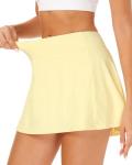 Stelle Women Tennis Golf Skirts High Waisted with Pockets Inner Shorts for Athletic Skorts Sports Running Pickleball (LBT,L)
