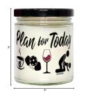Funny Pickleball Candle Adult Humor Plan for Today Pickleball Wine 9oz Vanilla Scented Soy Wax Candles