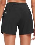 baleaf Women's 5" Workout Shorts Gym Running Shorts Athletic with Liner High Waistband Quick Dry Sports Zipper Pockets Black M