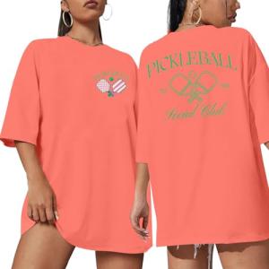 Pickleball Shirt Women Funny Oversized Pickleball Team Graphic T-Shirt Baseball Fan Tee Short Sleeve Tops