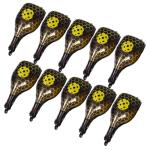 Lurrose 10pcs Pickle Racket Balloons Foil Sports Birthday Party Decorations Yellow Pickleball Theme Party Supplies for Men Women