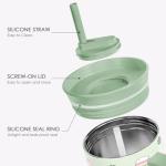 SANDJEST Pickleball Stainless Steel Locking Lid Silicone Straw Tumbler with Handle 40oz, Insulated Stainless Steel Travel Cup for Women Girls Friends Players, Gift Idea for Birthday Christmas