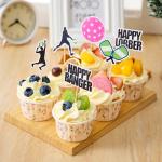 Pickleball Cupcake Toppers, 20 Pieces, Paddles, Ball, Players Silhouettes, Fun and Unique Cup Cake Topper Decorations, Pickleball Sports Theme Birthday Party Supplies, Happy Dinker